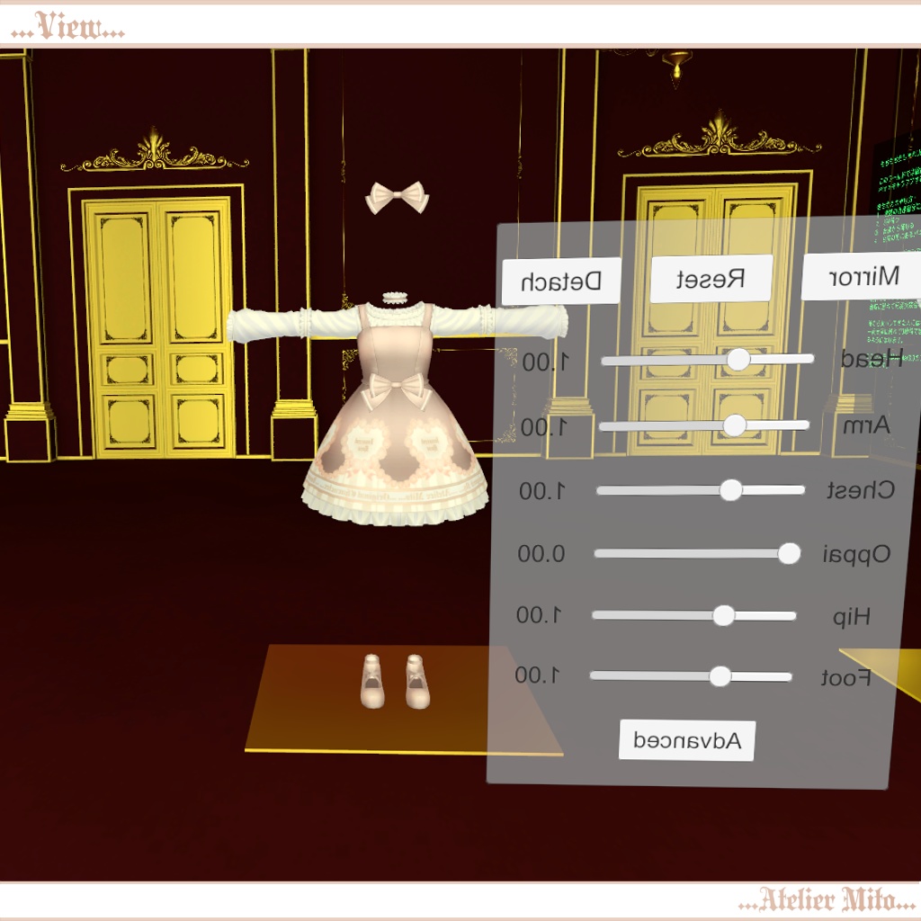 「VRChat」着せ替え洋服『クラシックロリータドレス』スキニング済み