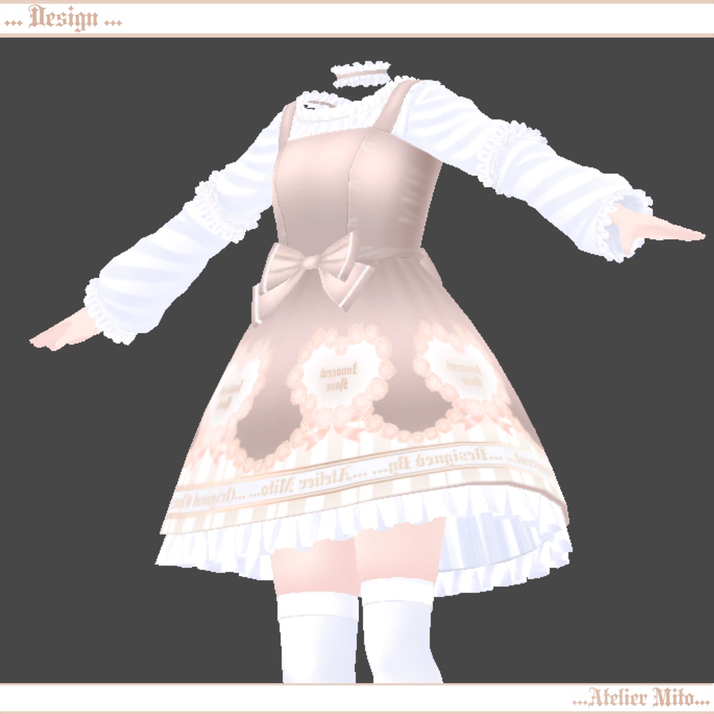 「VRChat」着せ替え洋服『クラシックロリータドレス』スキニング済み