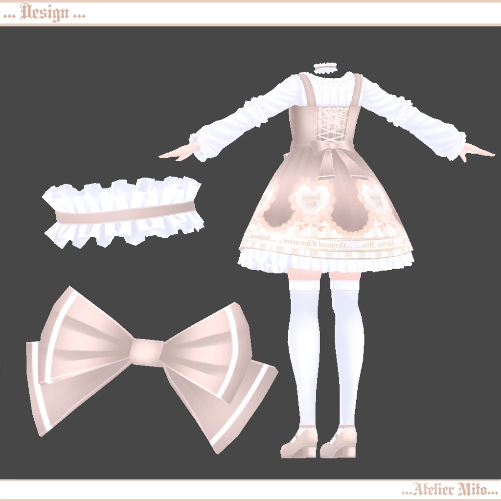 「VRChat」着せ替え洋服『クラシックロリータドレス』スキニング済み