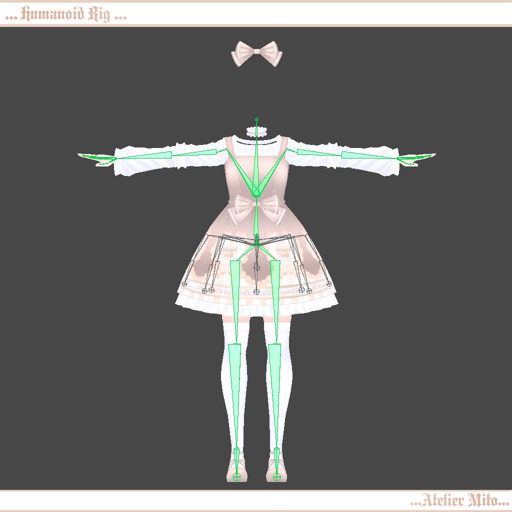 「VRChat」着せ替え洋服『クラシックロリータドレス』スキニング済み