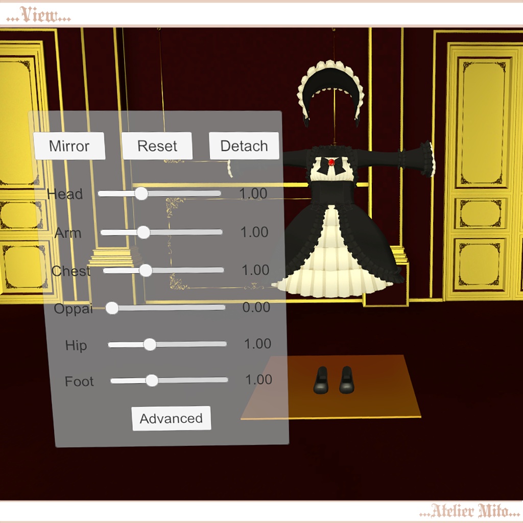 「VRChat」着せ替え洋服『クラシックロココドレス』スキニング済み