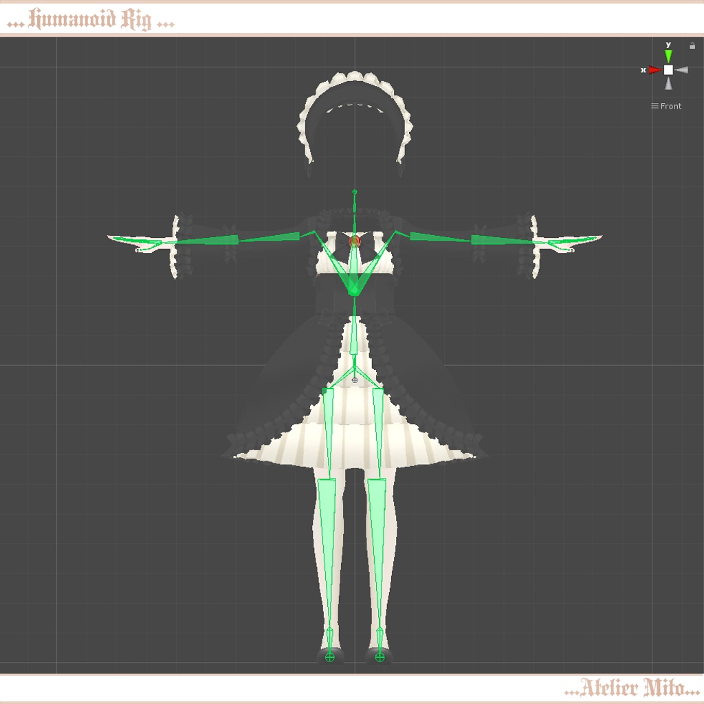 「VRChat」着せ替え洋服『クラシックロココドレス』スキニング済み