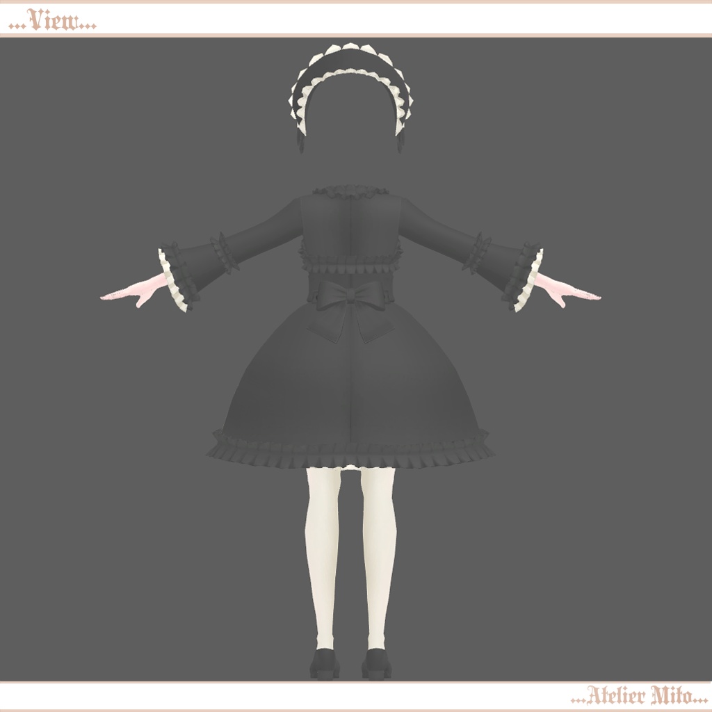 「VRChat」着せ替え洋服『クラシックロココドレス』スキニング済み