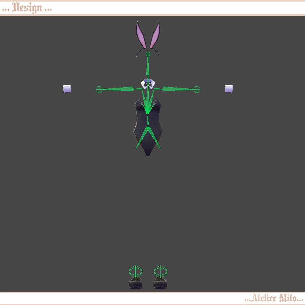 バニーガール衣装「イフ・ザ・フラット」調整スキニング済み