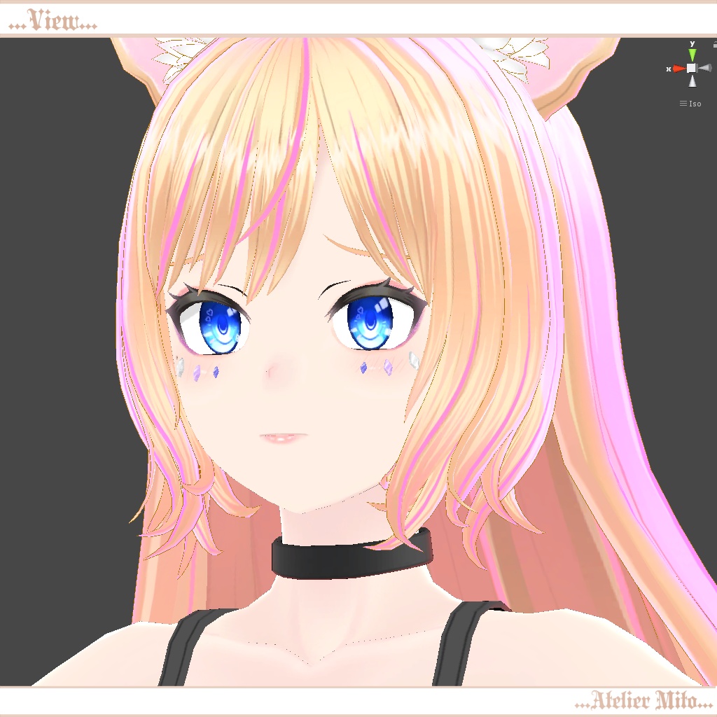 アクセサリ『フェイスラインストーン』スキニング済み