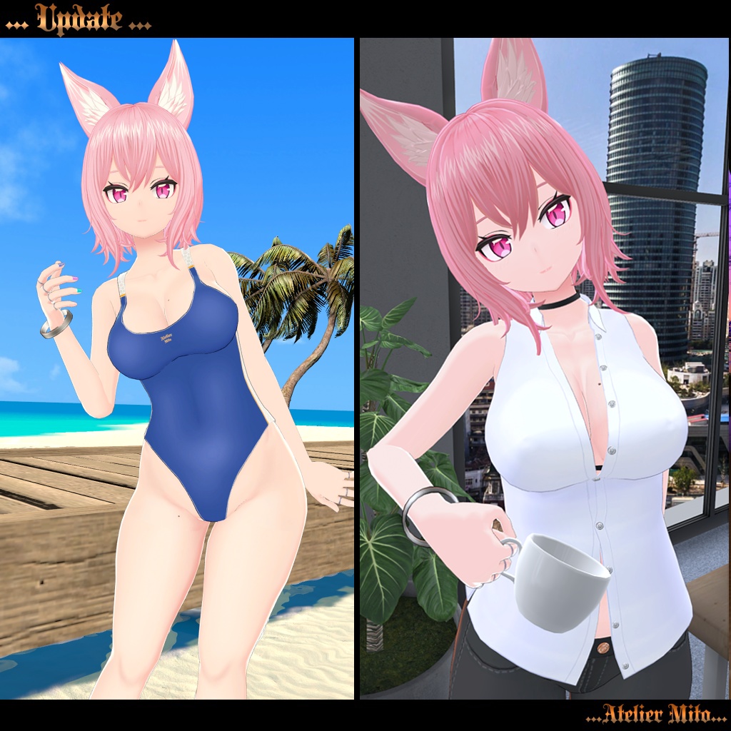 オリジナル3Dモデル 『空狐』くうこ(PC版)