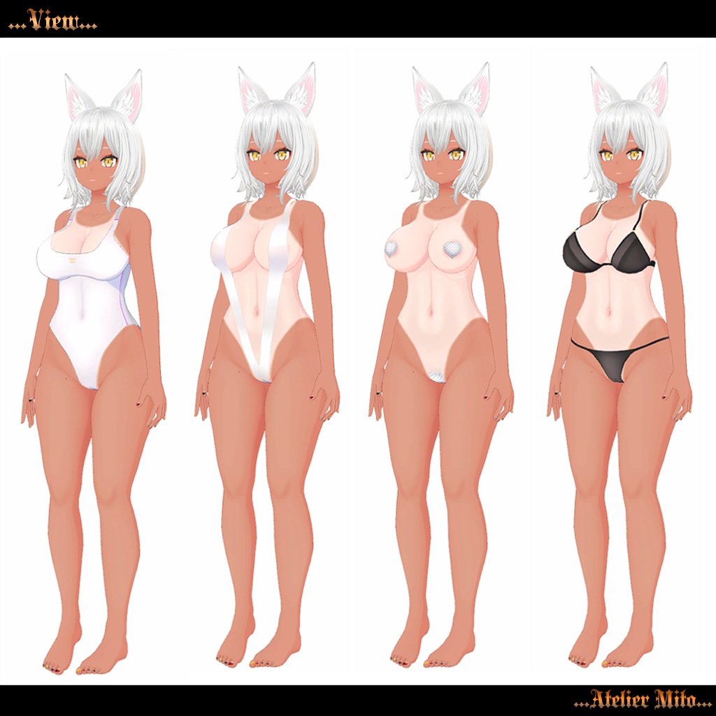 オリジナル3Dモデル 『空狐』くうこ(PC版)