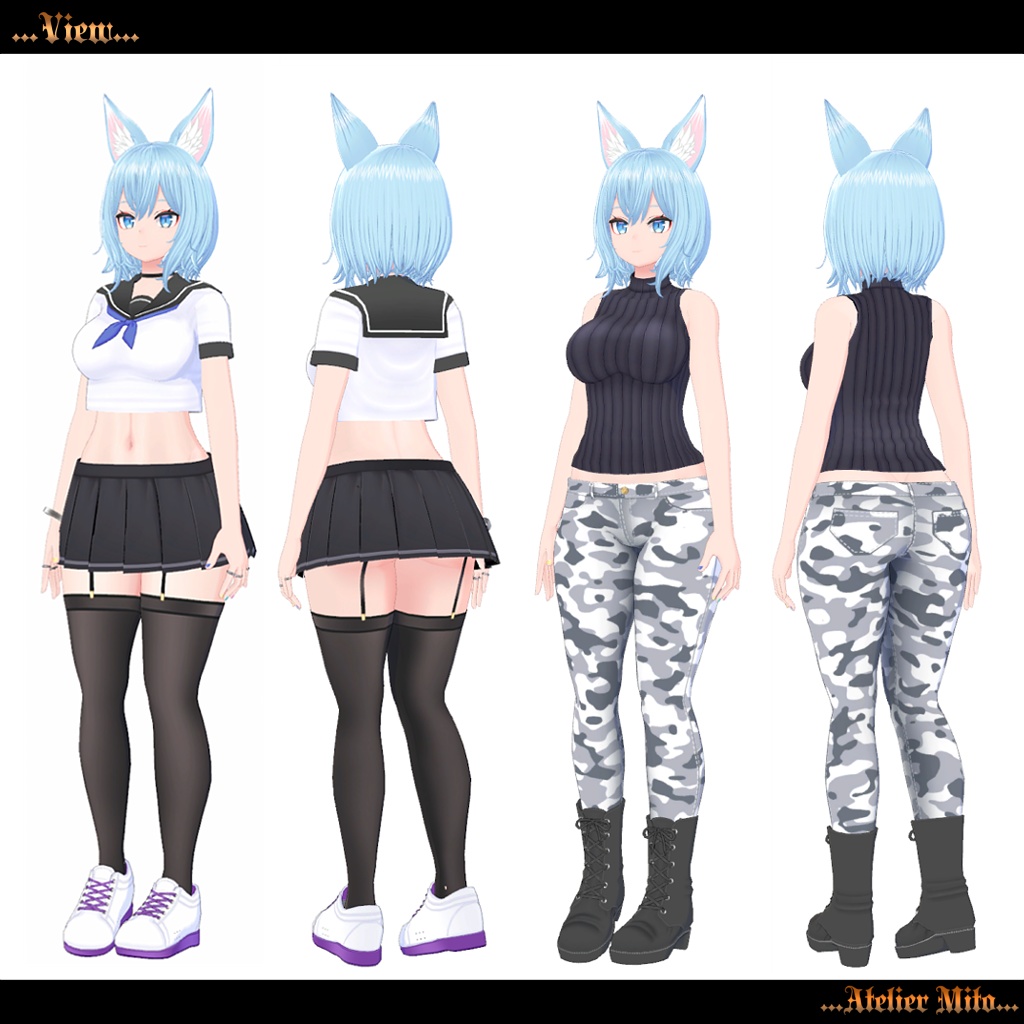 オリジナル3Dモデル 『空狐』くうこ(PC版)