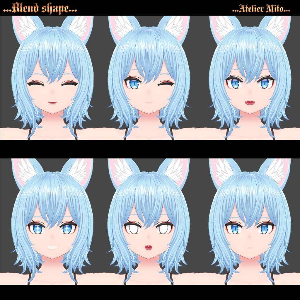 オリジナル3Dモデル 『空狐』くうこ(PC版)