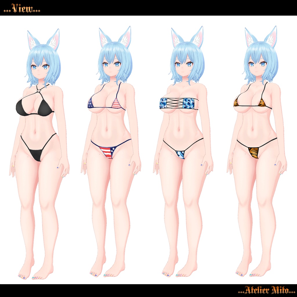 オリジナル3Dモデル 『空狐』くうこ(PC版)