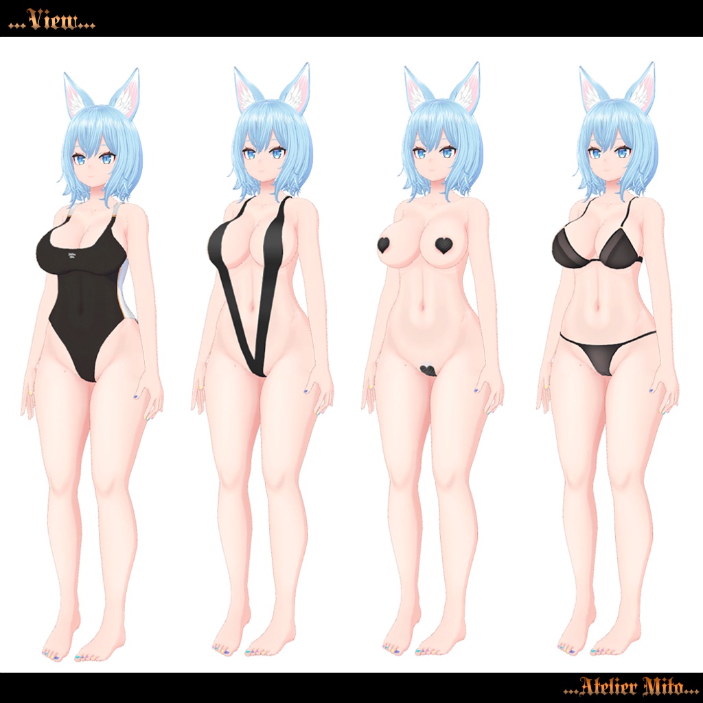 オリジナル3Dモデル 『空狐』くうこ(PC版)