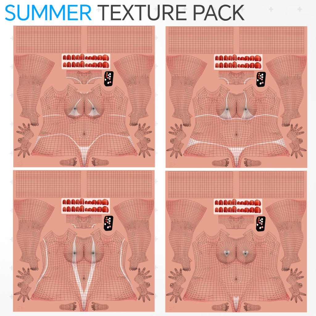 褐色日焼け跡テクスチャ Skin Pack 『Erva』エルヴァ(PC版)