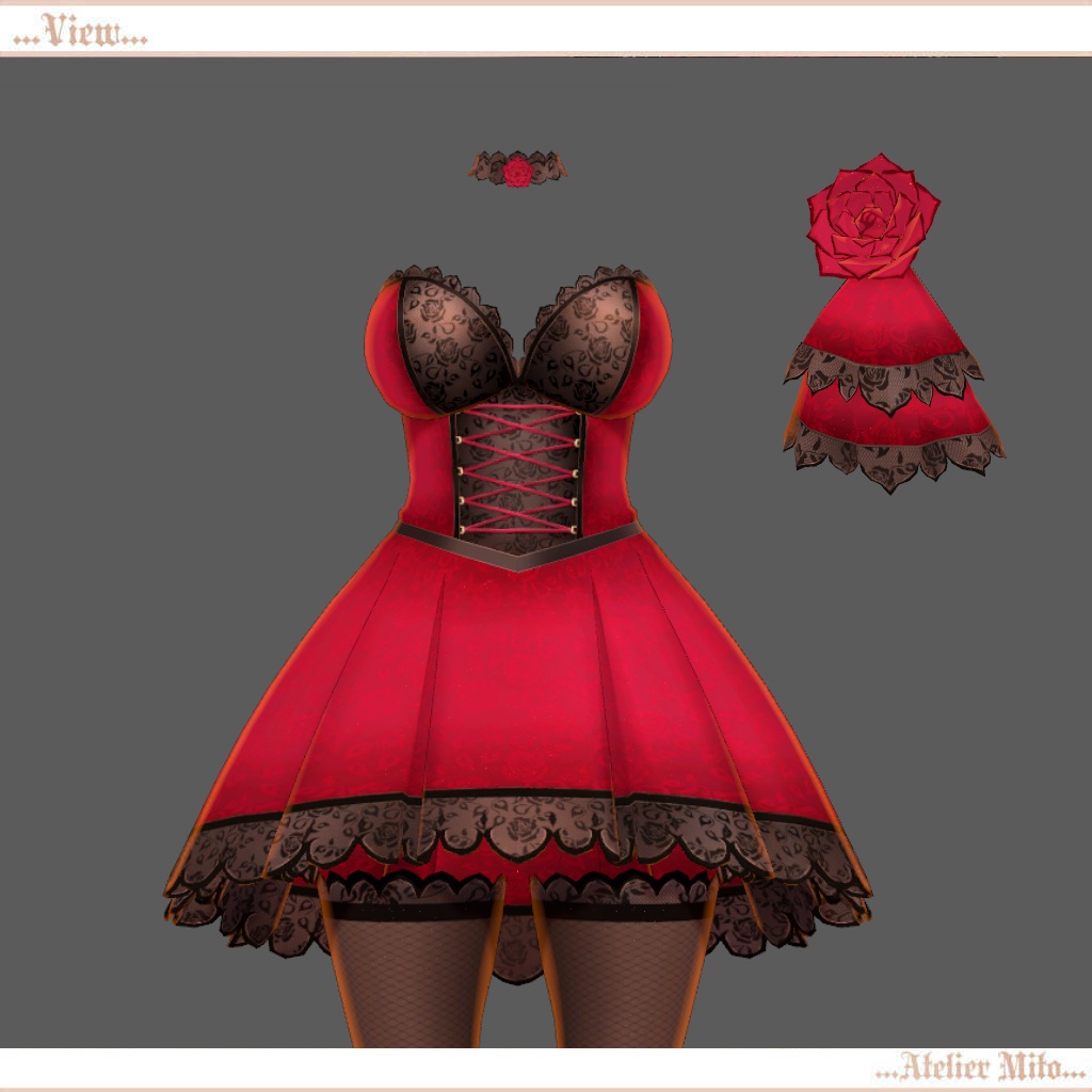 エレガントローズドレス ラシューシャ(Lasyusha)対応、エルヴァ対応(PC版)