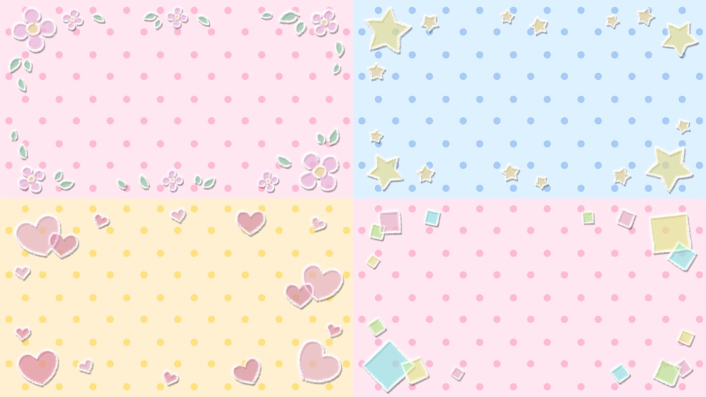 【無料動画素材】らくがきフレーム 4種 花・スター・ハート・ブロック