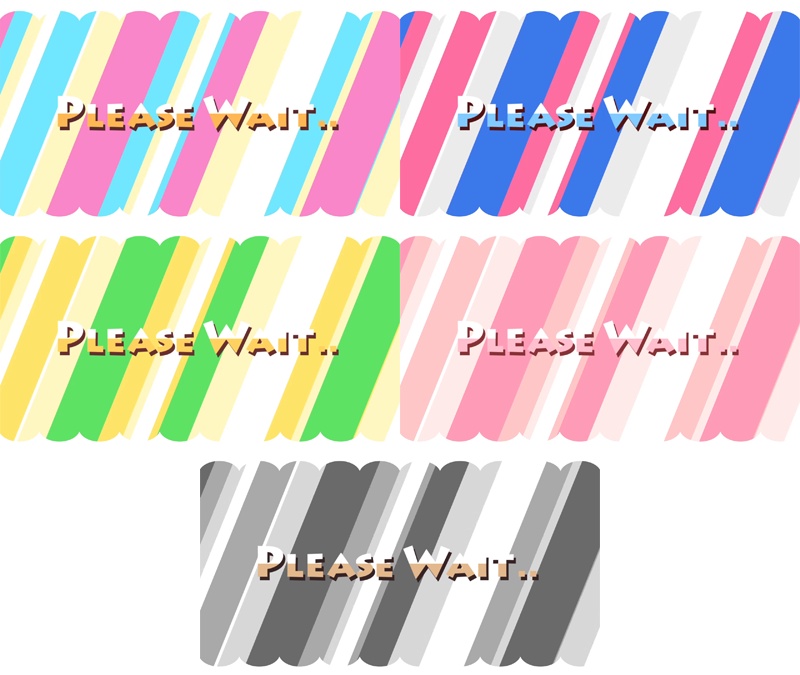 【無料動画素材】カラフルな待機中画面 背景&素材セット