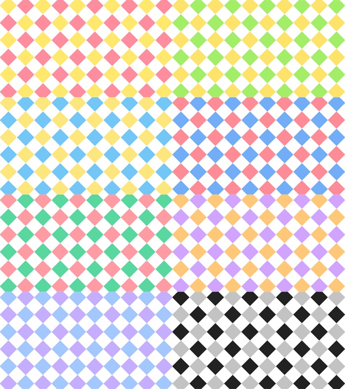 【無料動画素材】カラフルなダイヤチェック背景 26カラー