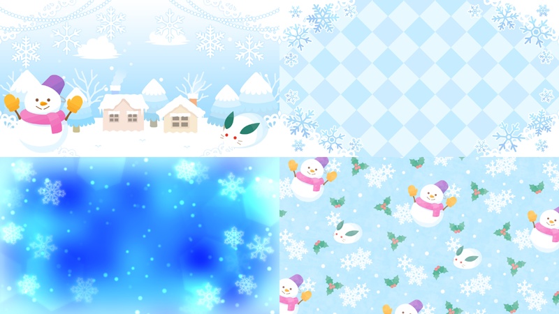 【無料動画素材】かわいい冬の背景素材 4種
