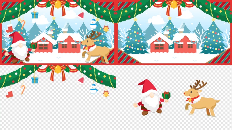 【無料動画素材】かわいいクリスマスの背景&トランジションセット