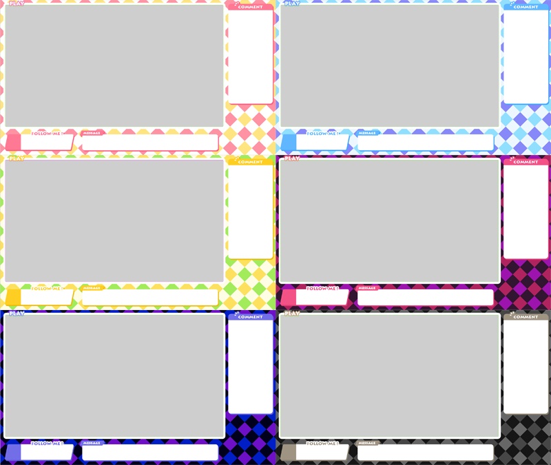 【無料動画素材】おしゃれなゲーム配信オーバーレイ 12カラー