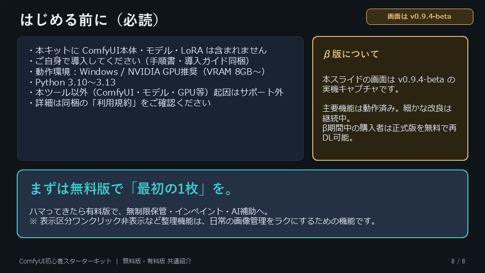 ComfyUI初心者スターターキット【有料版β】
