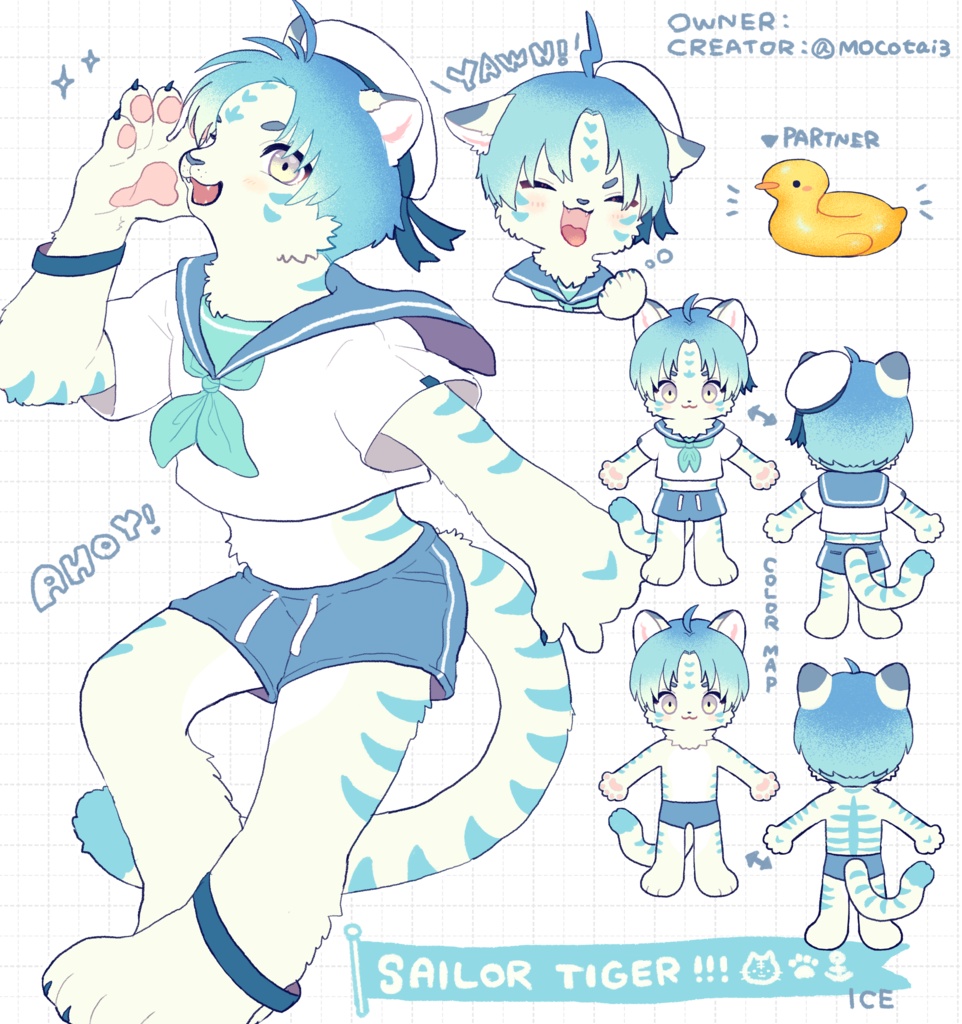 【Adoptable】🐯Sailor tiger💙ICE