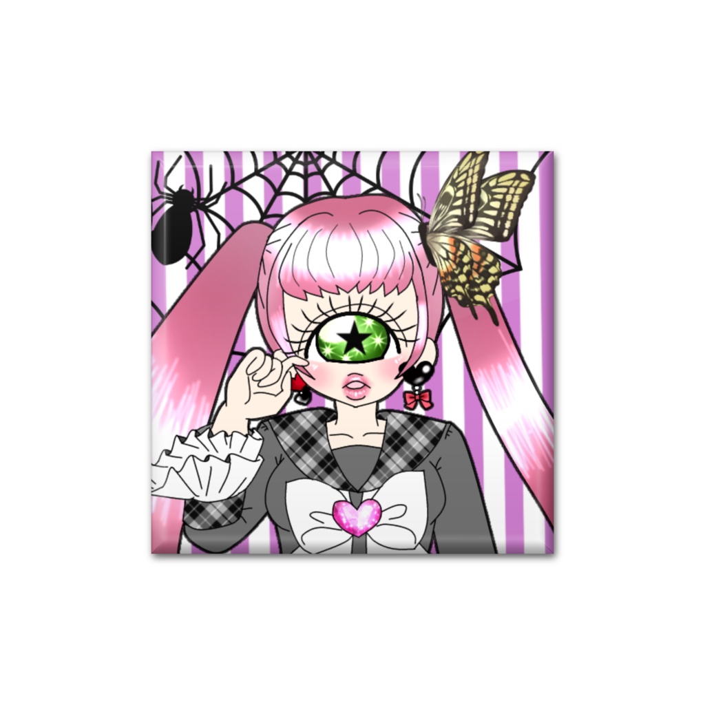 ぴんくツインテールちゃんバッジ