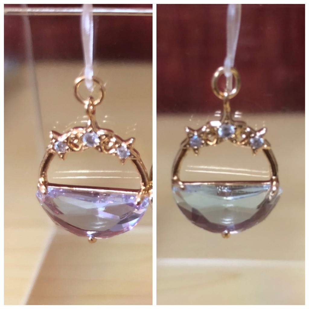 3つ星半月ガラスピアス 樹脂製ver.