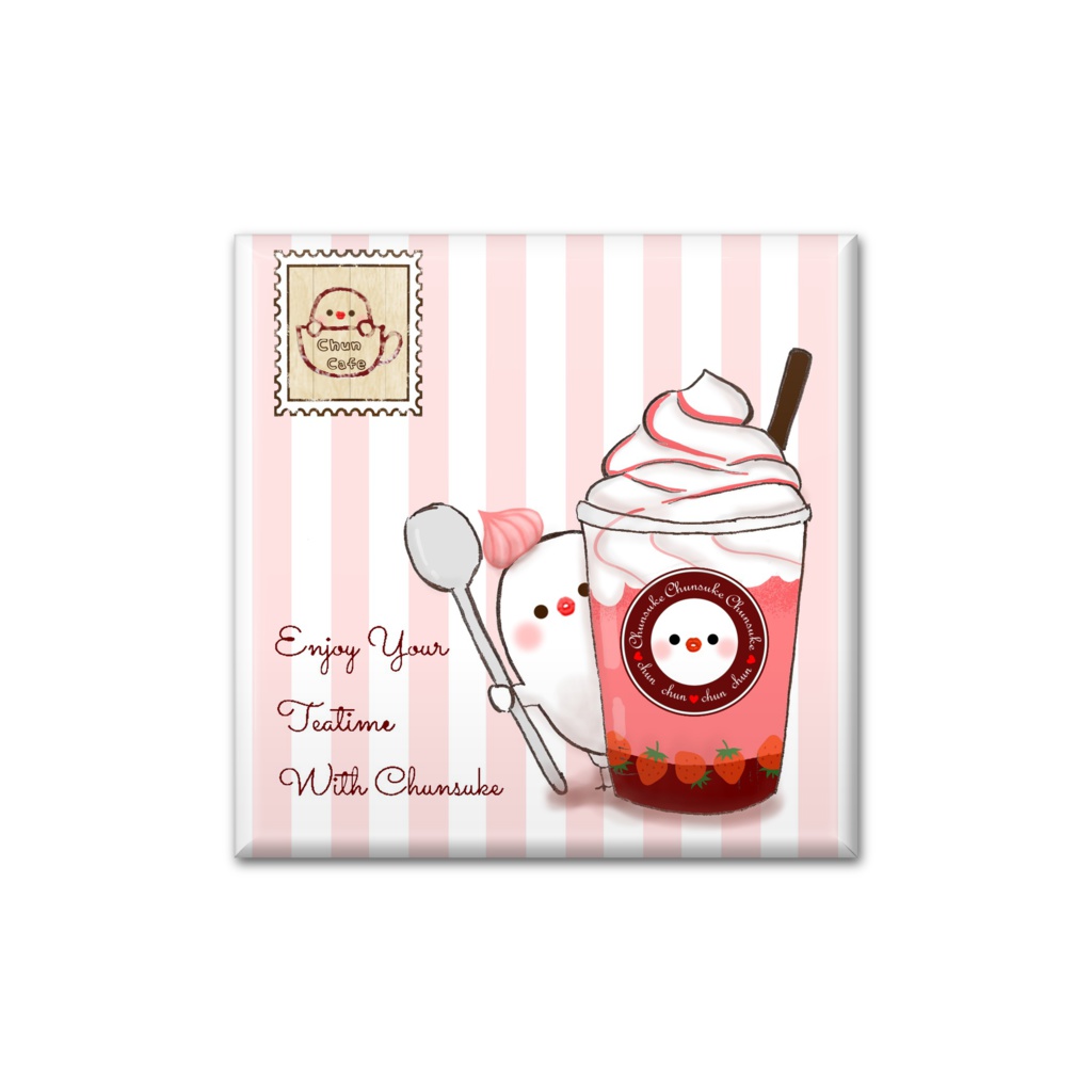 ちゅんカフェバッジ【いちご】