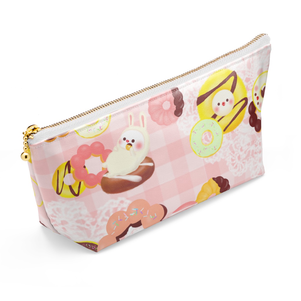 白文鳥ちゅんすけのドーナッちゅんポーチ(ピンク)