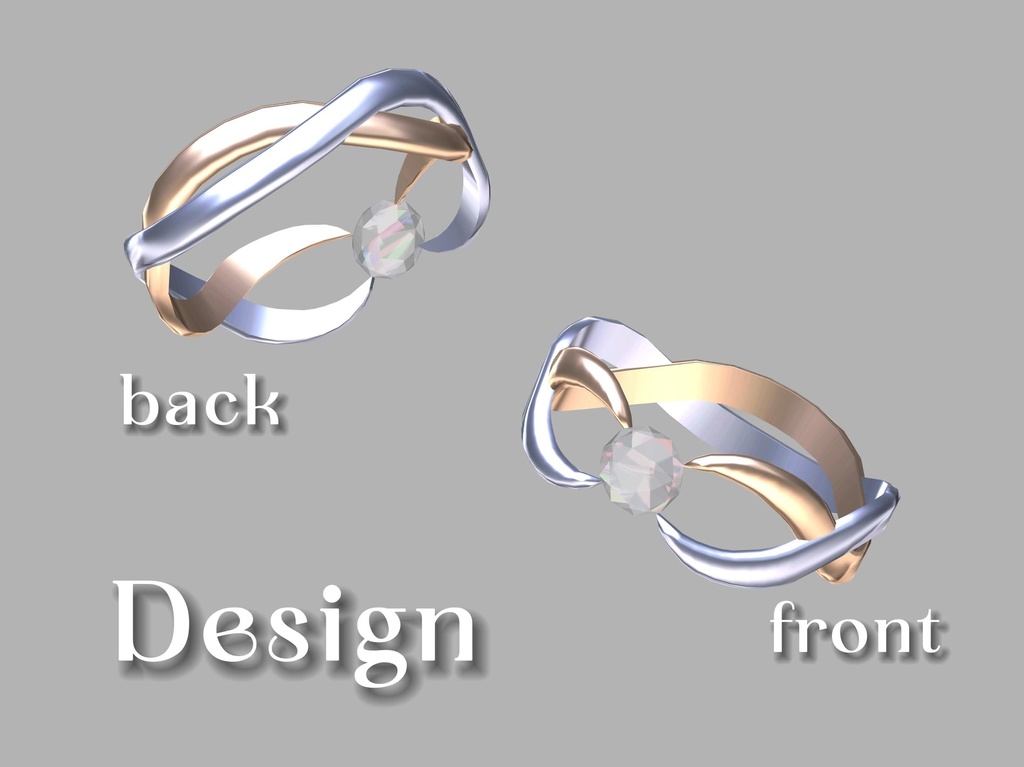 【3Dアクセサリー】Wave ring