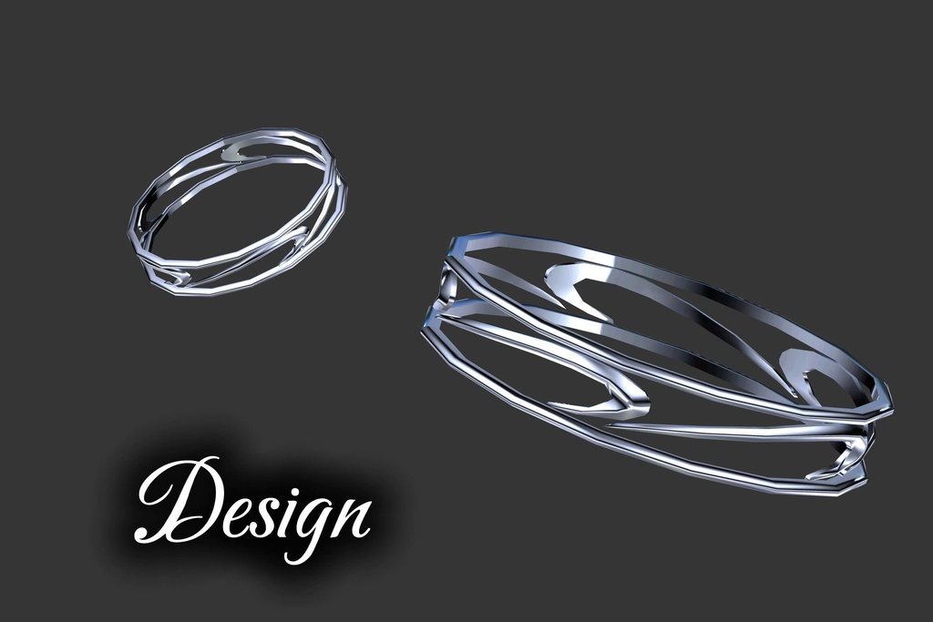 【3Dアクセサリー】Wave ring 2