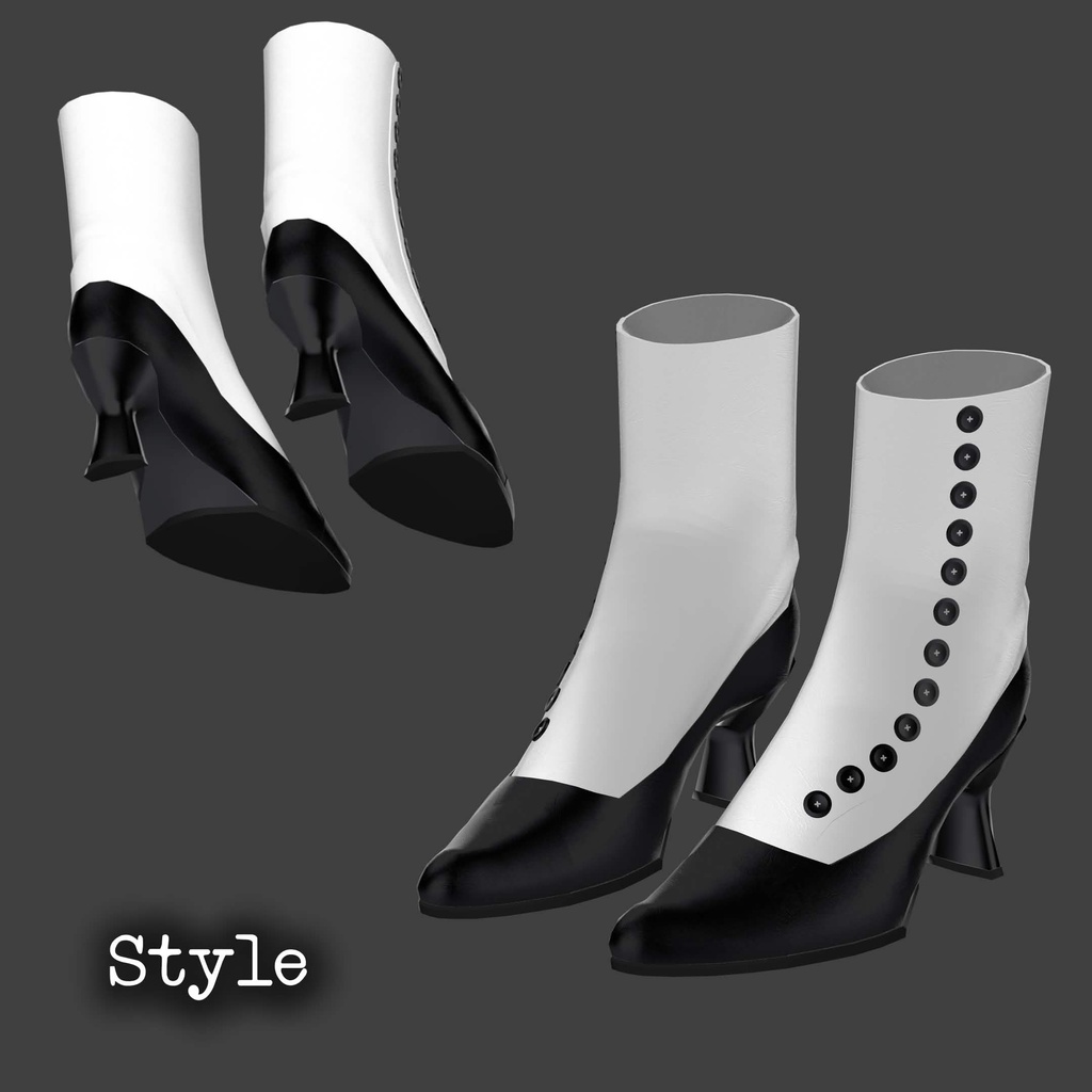 【3D靴】Classic Button Boots 2【VRChat想定】