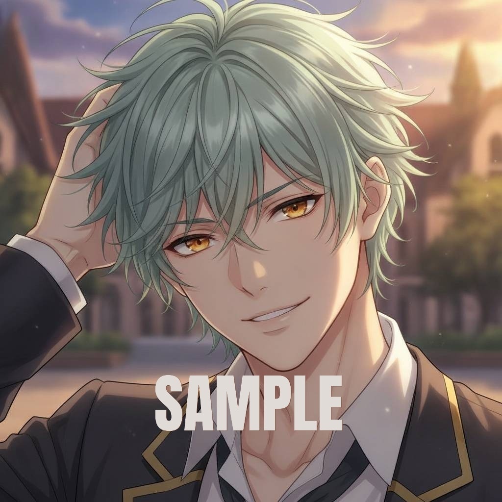 銀髪の彼と過ごす日常／水彩風イラスト4枚セット[EN]Everyday Moments with the Silver‑Haired Boy – Watercolor‑Style Illustration Set (4 Images)