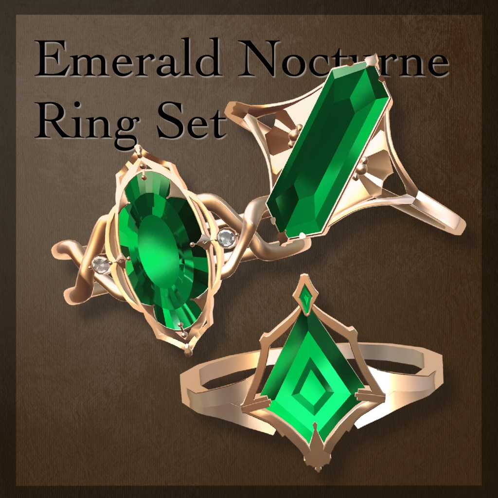 Emerald Nocturne Ring Set