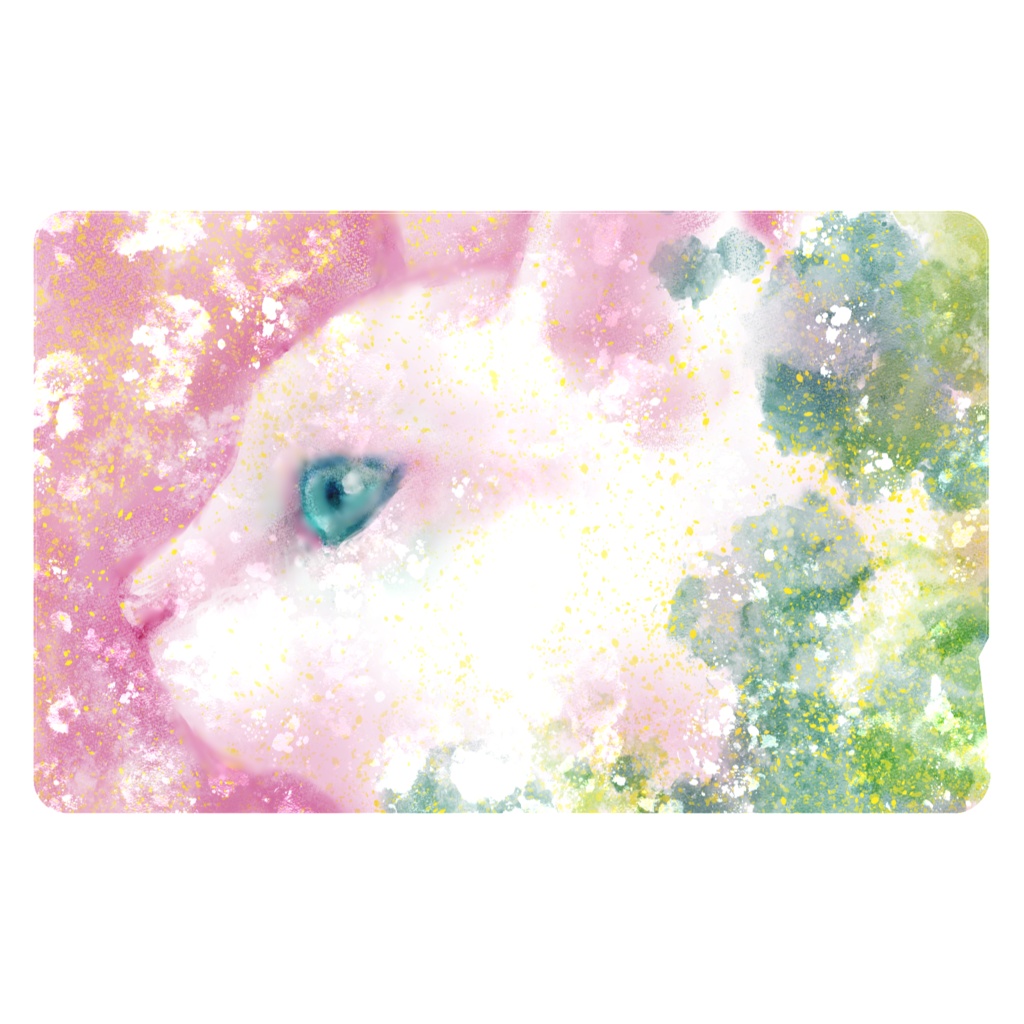 白猫のICカードステッカー / White Cat IC Card Sticker