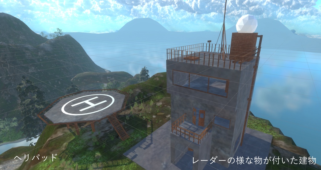 古びた建築物とジャングルの木 3Dモデル