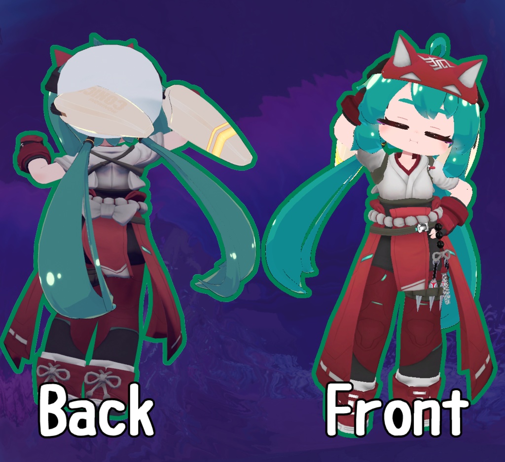 【もにもに・コニカ】向け 巫女風衣装3Dモデル