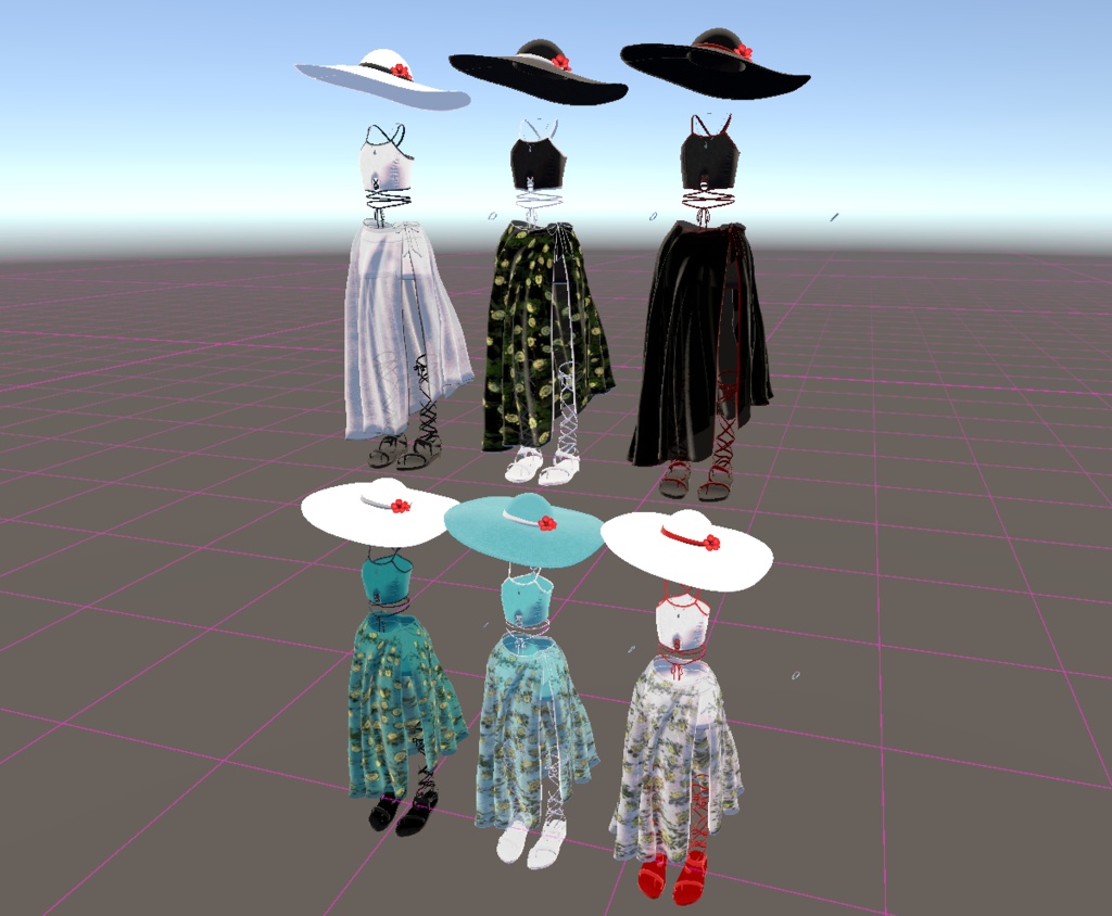 【クロダ+九十九向け】パレオ-シンプル水着 3D衣装(VRC想定)