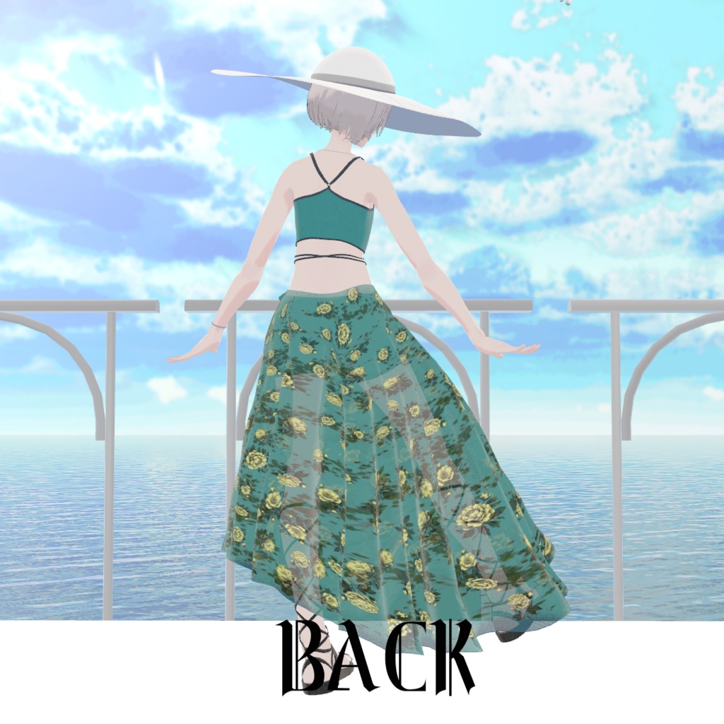 【クロダ+九十九向け】パレオ-シンプル水着 3D衣装(VRC想定)