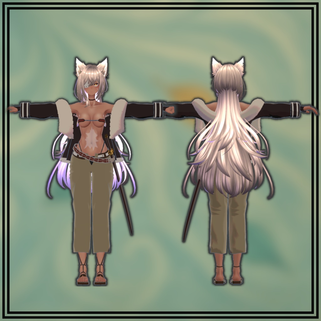 【3D衣装】獣族の剣士風衣装