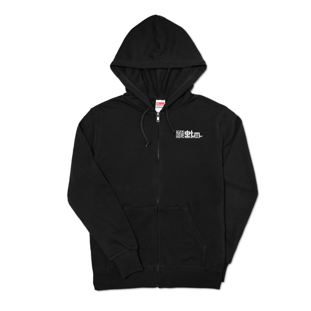 虻川ロゴ ジップパーカー