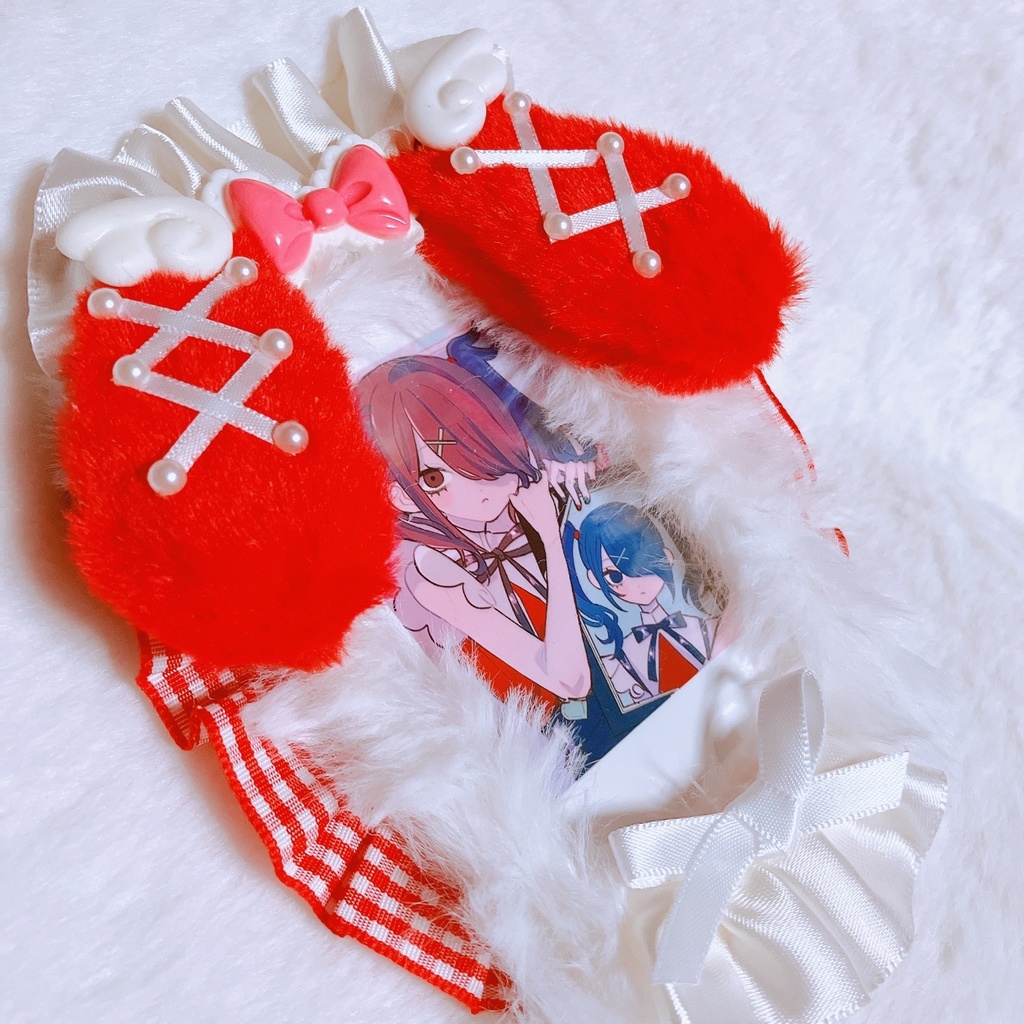 𝟝𝟙*ふわふわ雪うさぎさんのトレカデコケース