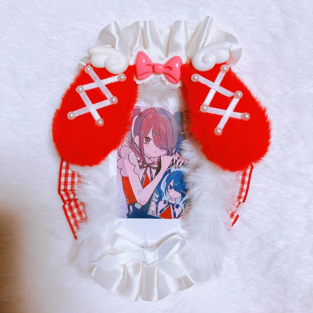 𝟝𝟙*ふわふわ雪うさぎさんのトレカデコケース