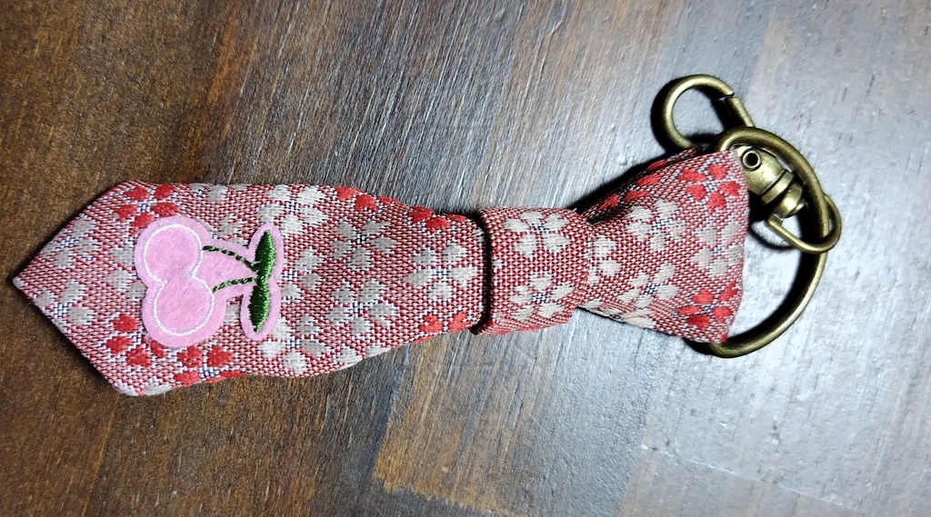 飾り畳(プチ)茶中朱桜小さなネクタイ付き「限定」