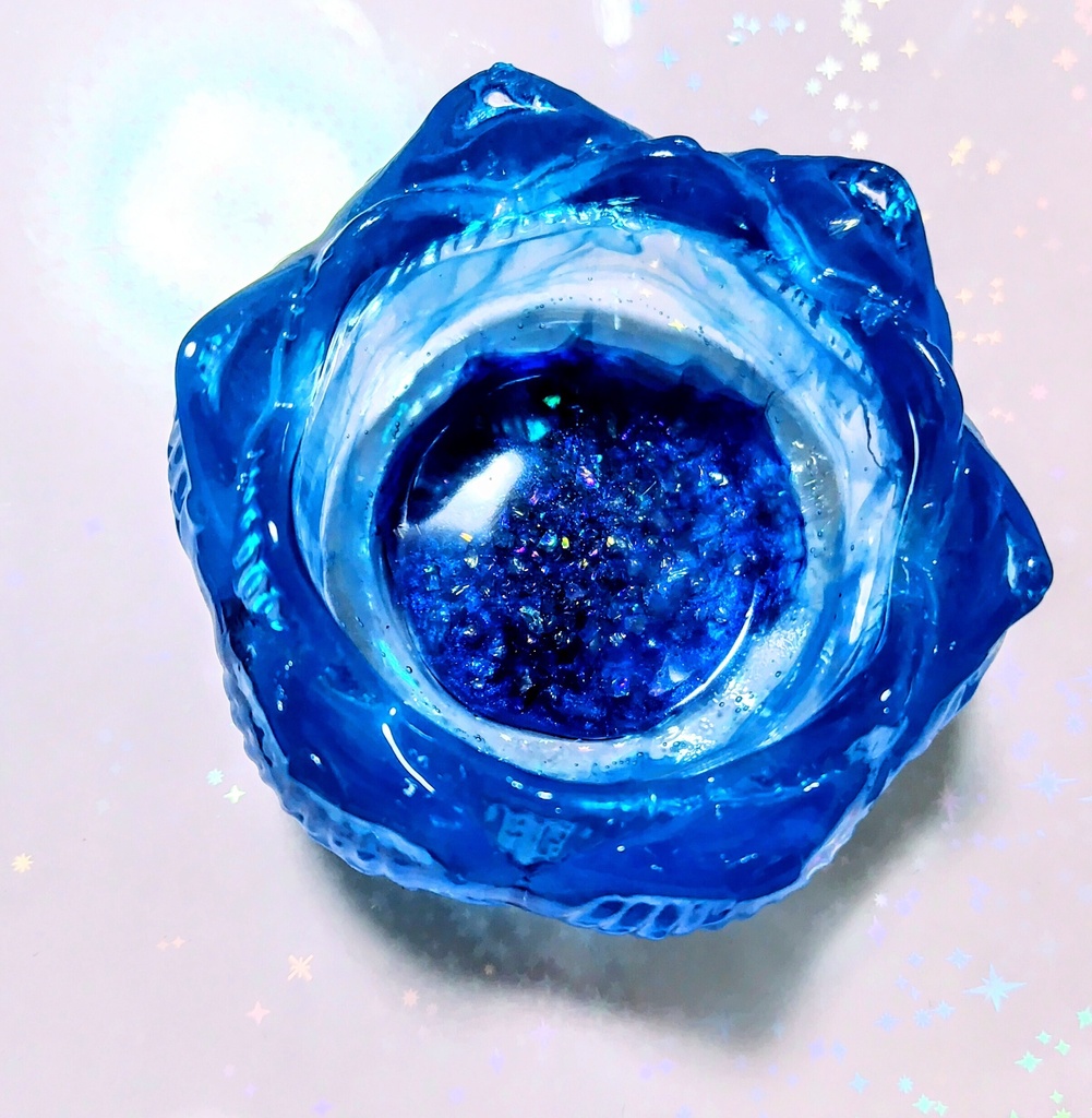 蓮の花形小物入れ「次縹と夜空」