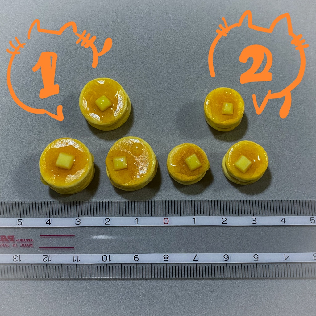 【ミニチュア】2段ホットケーキ(はちみつバター)