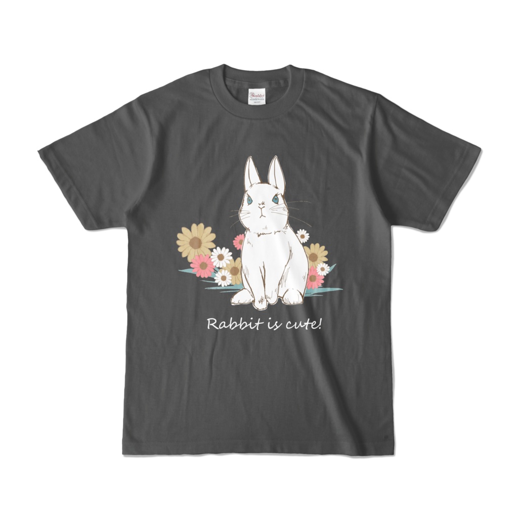 うさちゃんプリントTシャツ(チャコール)