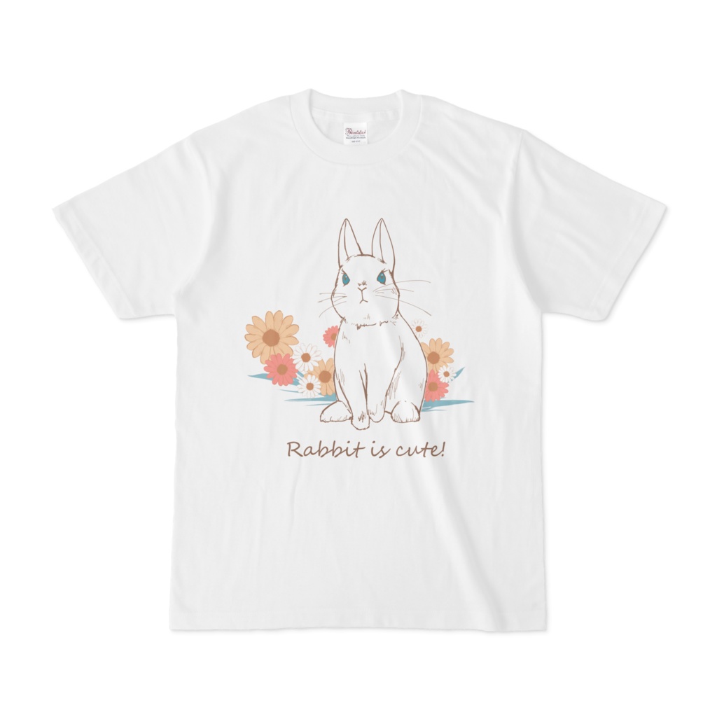 うさちゃんプリントTシャツ(ホワイト)