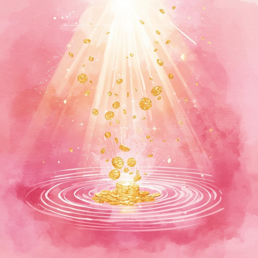 【イラスト素材8点】 愛・ご縁・豊かさの水彩クリップアート