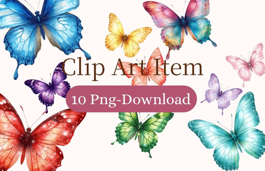 高級感あふれるスピリチュアル蝶クリップアートセット（全10種）｜PNGダウンロード